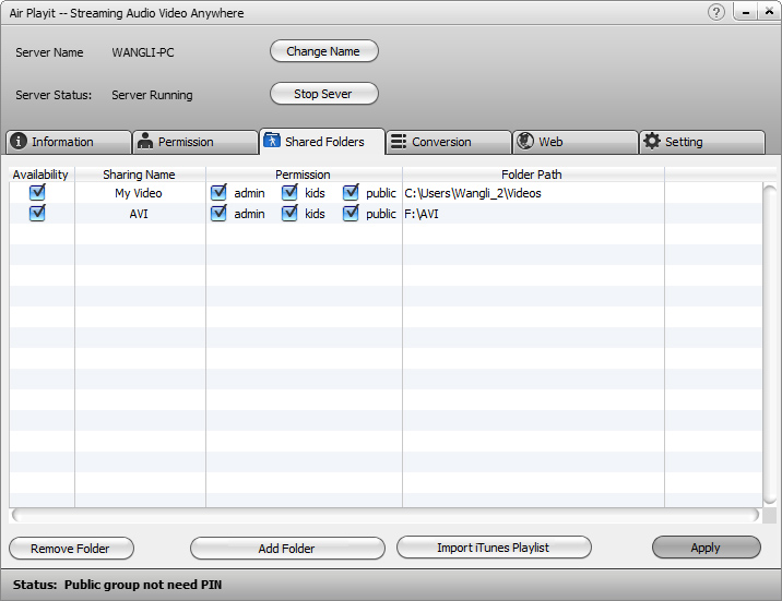 Air Playit Server screenshot Air Playit Server screenshot